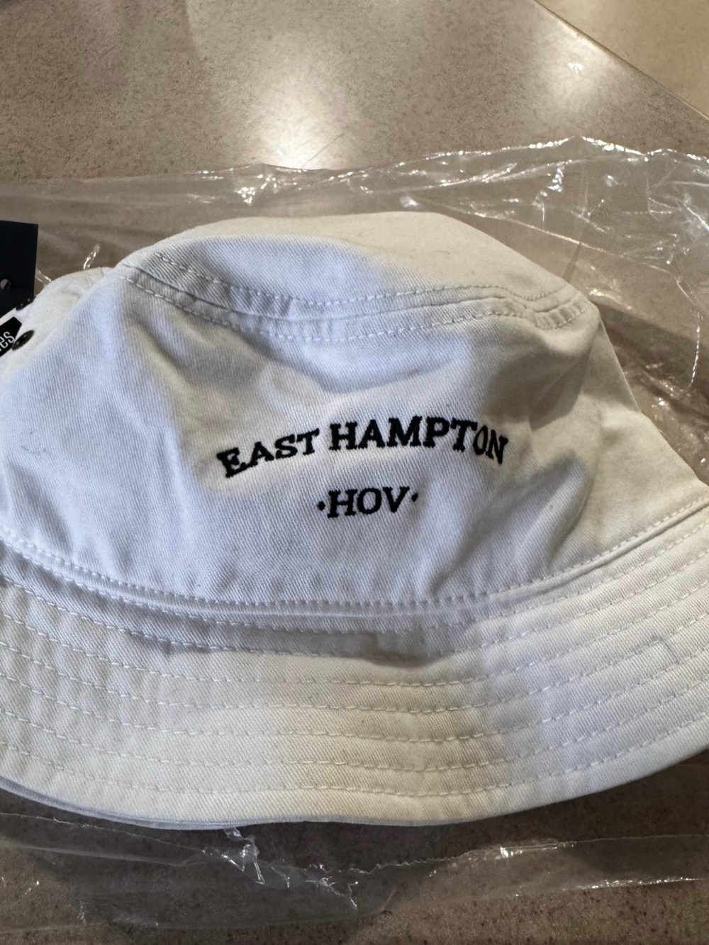 HOV White Cotton Bucket Hat